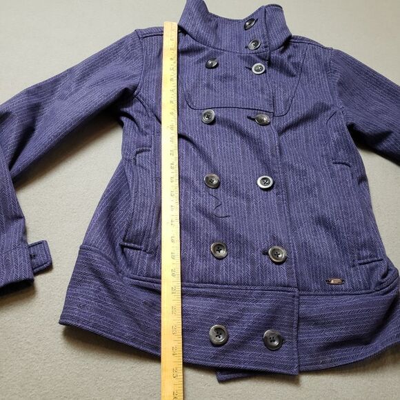 MEC • Purple Printed Double Breasted Coat • Size S - Picture 10 of 11